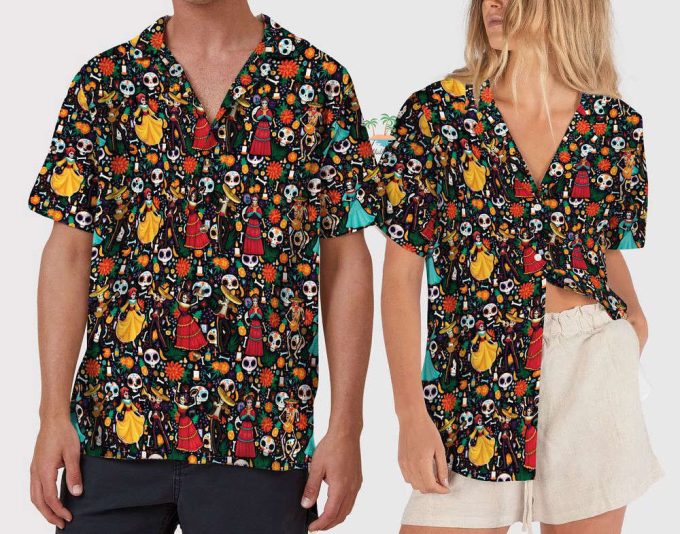 Mexican Couple De Los Muertos Hawaiian Shirt 5