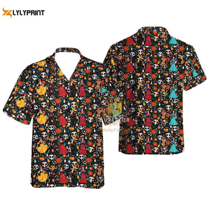 Mexican Couple De Los Muertos Hawaiian Shirt 1