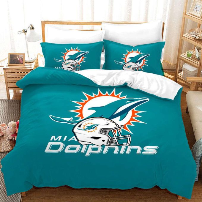 Miami Dolphins Duvet Cover Bedding Set Gift For Fans 2024 Bd461 2