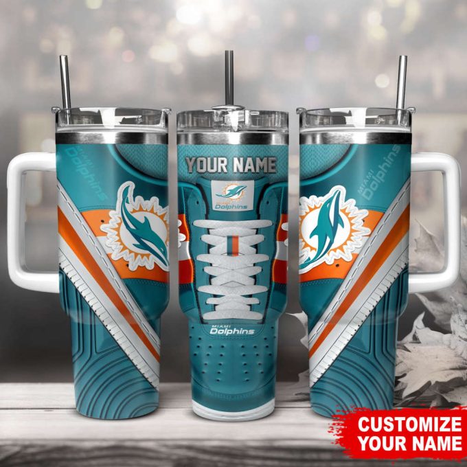 Miami Dolphins Sneaker Nfl Personalized Stanley Tumbler 40Oz 2