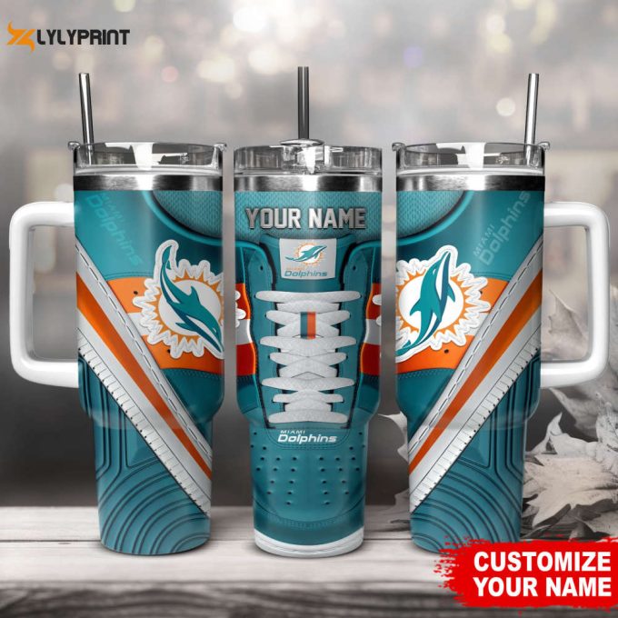 Miami Dolphins Sneaker Nfl Personalized Stanley Tumbler 40Oz 1