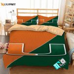 Miami Hurricanes Duvet Cover Bedding Set Gift for Fans 2024 BD478