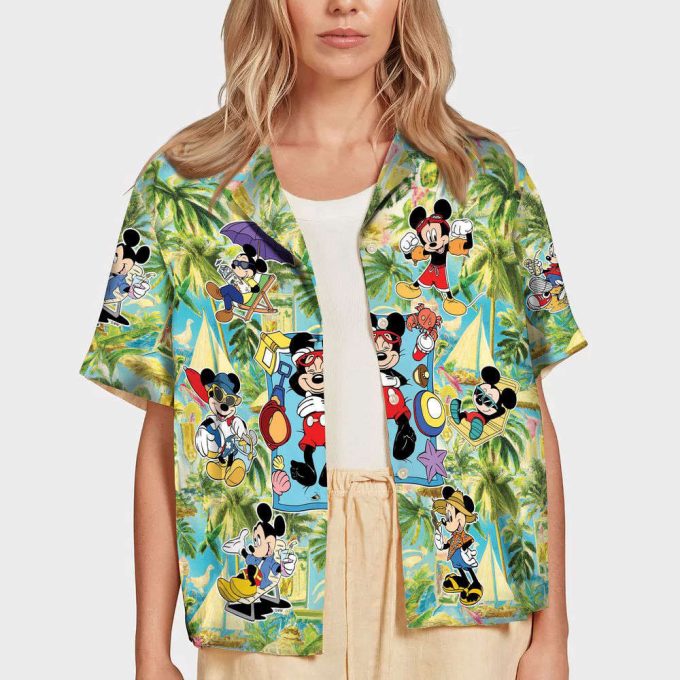 Mickey Aloha Button Up Shirt, Summer Disney Hawaiian Shirt, Disneyland Vacation 5