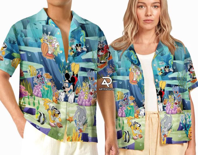 Mickey And Friends Hawaii Shirt, Mickey Aloha Shirt, Disney Hawaiian Shirt, Summer Vacation Button Up Shirt, Disney Cruise Shirt 2