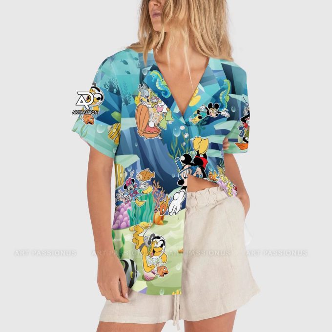 Mickey And Friends Hawaii Shirt, Mickey Aloha Shirt, Disney Hawaiian Shirt, Summer Vacation Button Up Shirt, Disney Cruise Shirt 3