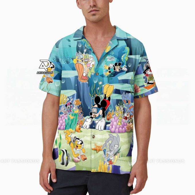 Mickey And Friends Hawaii Shirt, Mickey Aloha Shirt, Disney Hawaiian Shirt, Summer Vacation Button Up Shirt, Disney Cruise Shirt 4