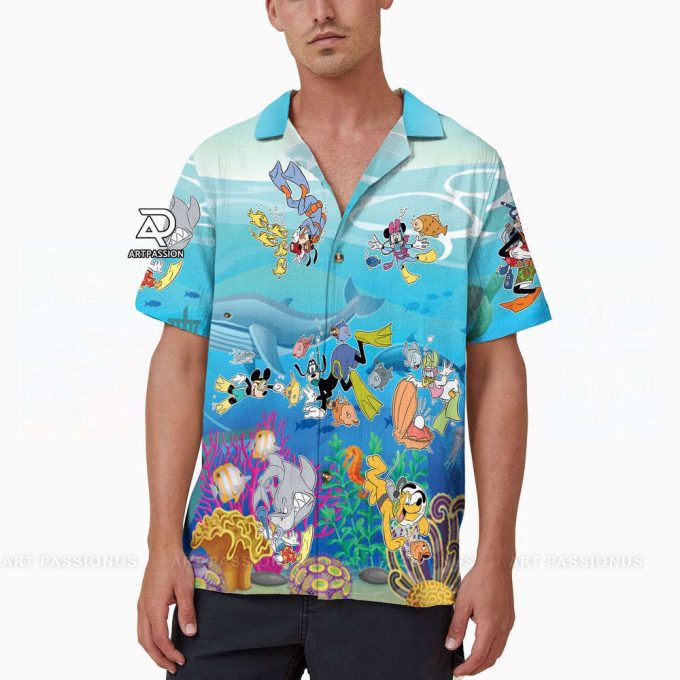 Mickey And Friends Hawaiian Shirt, Tropical Mickey Beach Hawaii Shirt, Disney Cruise Aloha Shirt, Disneyland Summer Button Up Shirt 4