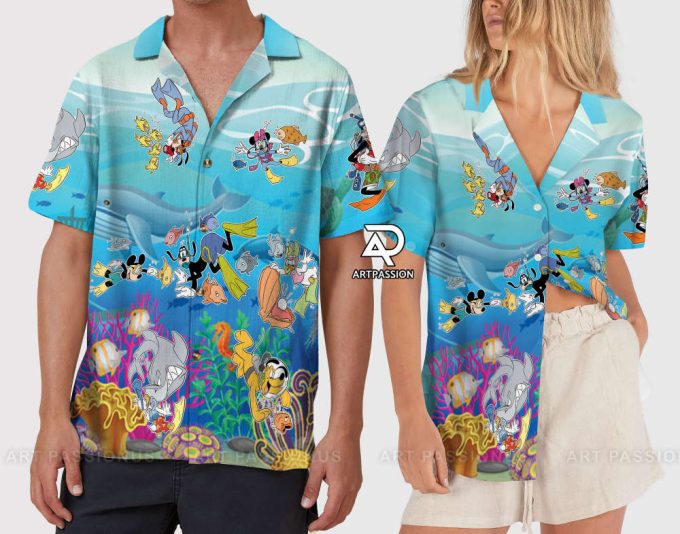 Mickey And Friends Hawaiian Shirt, Tropical Mickey Beach Hawaii Shirt, Disney Cruise Aloha Shirt, Disneyland Summer Button Up Shirt 5