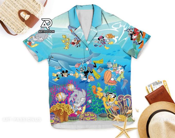 Mickey And Friends Hawaiian Shirt, Tropical Mickey Beach Hawaii Shirt, Disney Cruise Aloha Shirt, Disneyland Summer Button Up Shirt 6