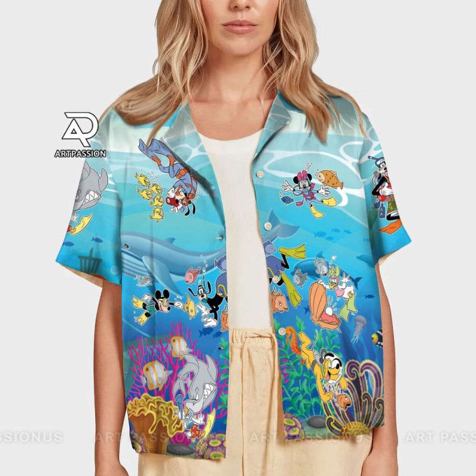 Mickey And Friends Hawaiian Shirt, Tropical Mickey Beach Hawaii Shirt, Disney Cruise Aloha Shirt, Disneyland Summer Button Up Shirt 7