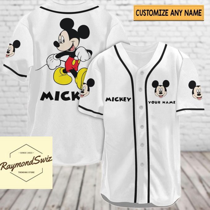 Mickey Jersey Shirt, Custom Mickey Baseball Jersey 3