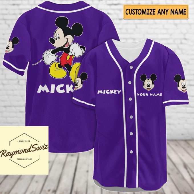 Mickey Jersey Shirt, Custom Mickey Baseball Jersey 5