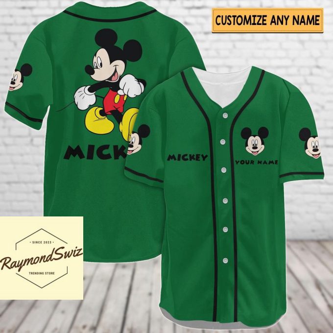Mickey Jersey Shirt, Custom Mickey Baseball Jersey 6