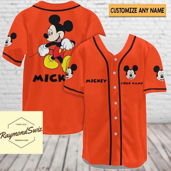 Mickey Jersey Shirt, Custom Mickey Baseball Jersey 7