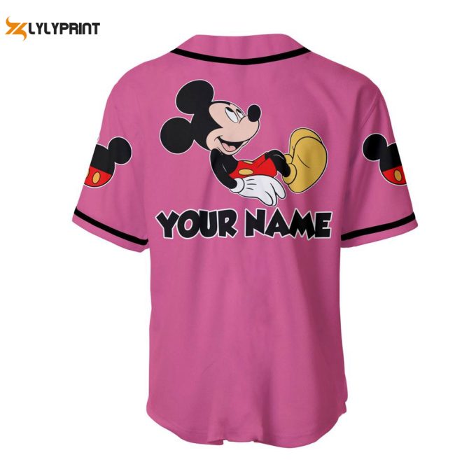 Mickey Mouse Black Pink | Custom Disney Baseball Jersey 2