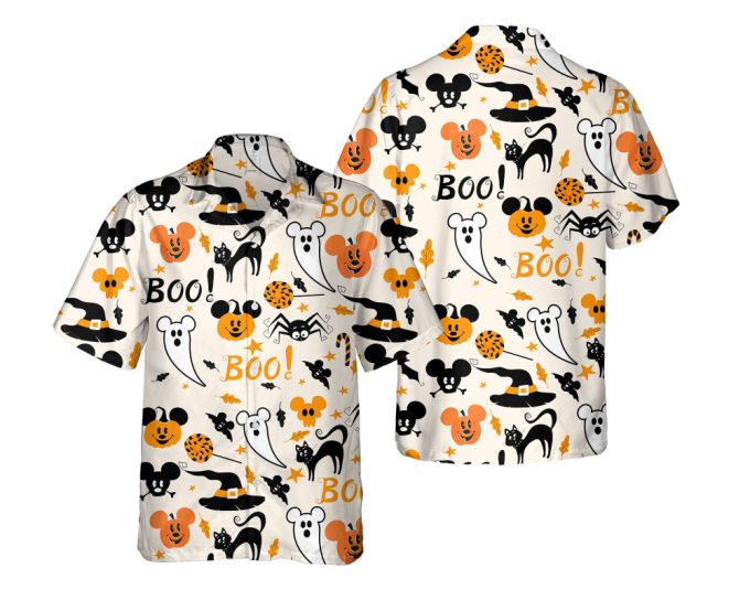 Mickey Mouse Boo Ghost Pumpkin Hawaiian Shirt, Disney Fall Spooky Season Hawaii Shirts, Disney Halloween Night Party 2