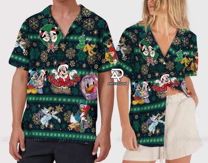 Mickey Mouse Christmas Hawaiian Shirt, Disney World Christmas Shirt 5