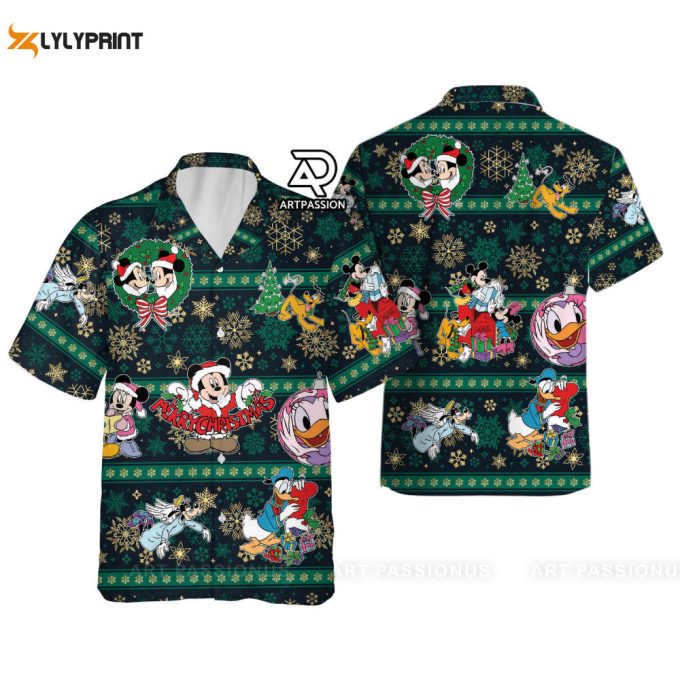 Mickey Mouse Christmas Hawaiian Shirt, Disney World Christmas Shirt 1