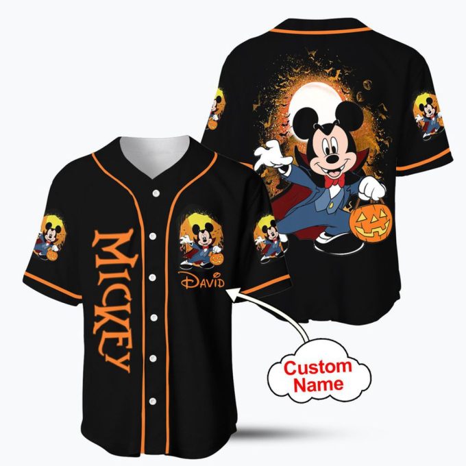 Mickey Mouse Halloween Custom Baseball Jersey 3