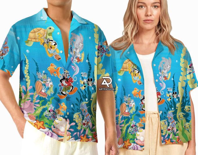 Mickey Mouse Hawaiian Shirt, Mickey And Friends Beach Shirt, Disney Summer Button Up Shirt, Disney Cruise Hawaii Shirt 2