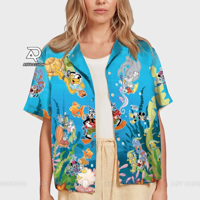 Mickey Mouse Hawaiian Shirt, Mickey And Friends Beach Shirt, Disney Summer Button Up Shirt, Disney Cruise Hawaii Shirt 7