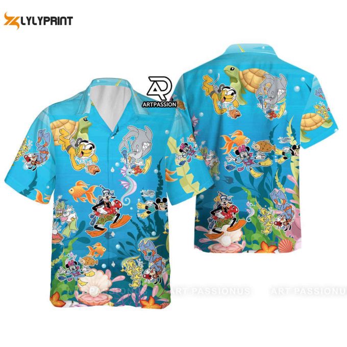 Mickey Mouse Hawaiian Shirt, Mickey And Friends Beach Shirt, Disney Summer Button Up Shirt, Disney Cruise Hawaii Shirt 1