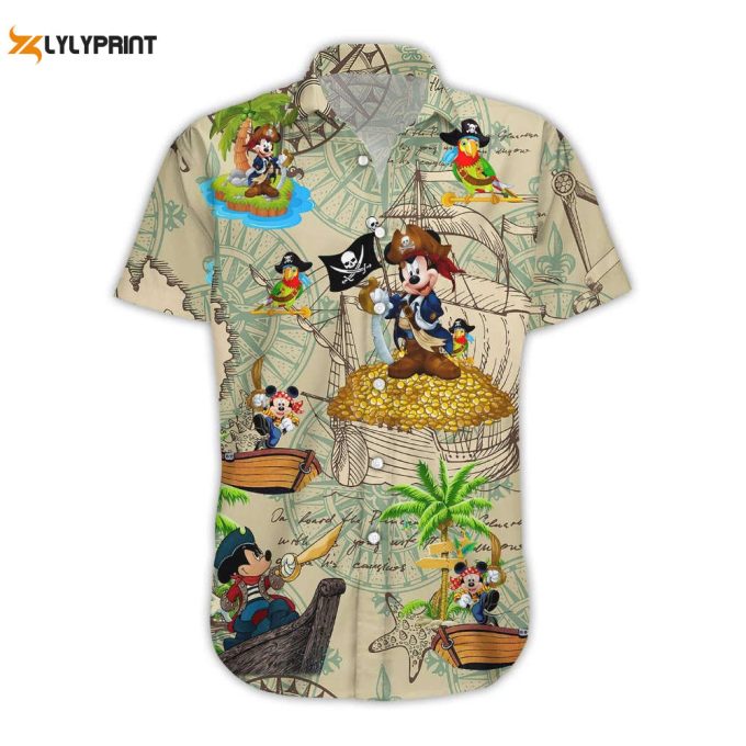Mickey Mouse Pirate Maria Hawaiian Shirt 2