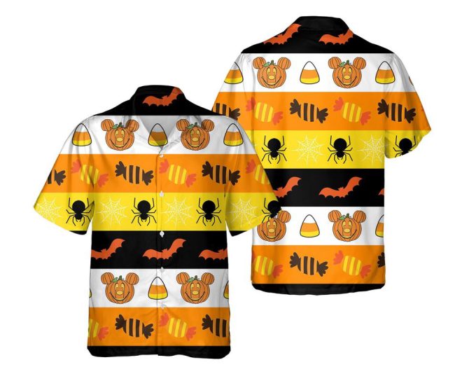 Mickey Mouse Pumpkin Candy Corn Hawaiian Shirt, Disney Fall Spooky Season Hawaii Shirts, Disney Halloween Night Party 2