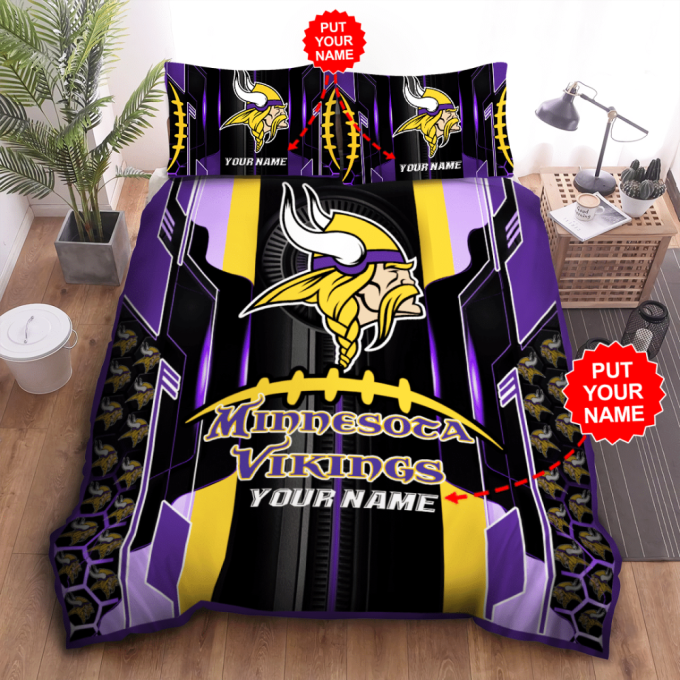 Minnesota Vikings Duvet Cover Bedding Set Gift For Fans 2024 Bd502 2