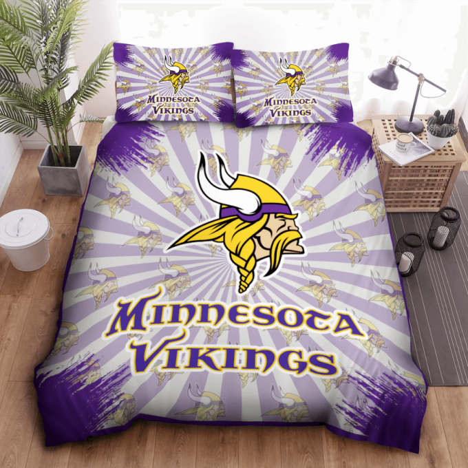 Minnesota Vikings Duvet Cover Bedding Set Gift For Fans 2024 Bd504 2