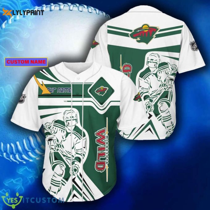 Minnesota Wild Baseball Jersey For Fans Gift For Men Dad 1