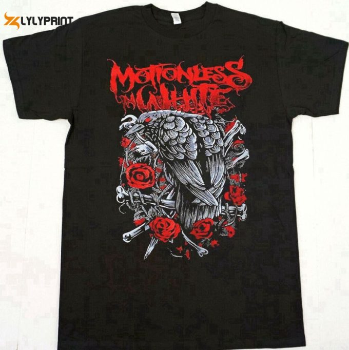 Motionless In White Black Bird And Rose T-Shirt: Unisex Crow Tee Best Gift For Men &Amp;Amp; Women 1