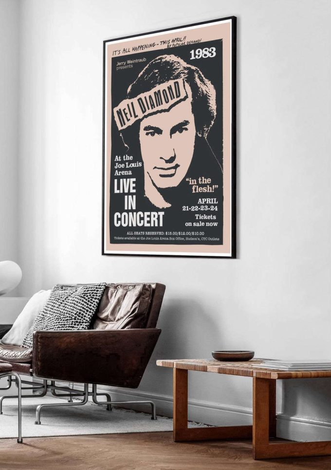 Music Poster - Neil Diamond 1983, Music Concert, Joe Louis Arena Poster 4