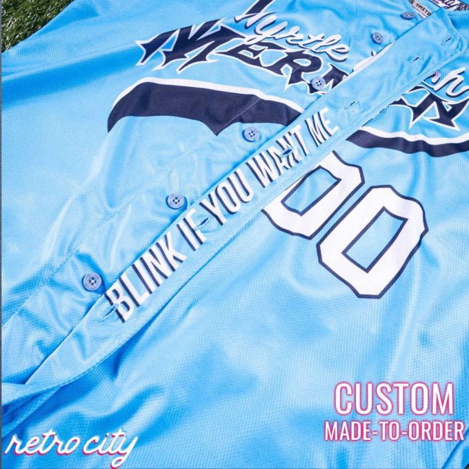 Myrtle Beach Mermen Kenny Powers Full-Button Baseball Jersey Custom 7