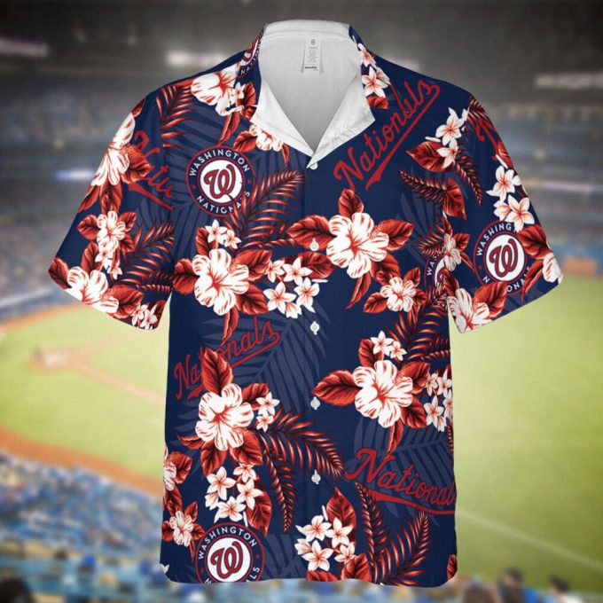 Nationals Baseball Hawaiian Flowers Pattern, Washington Baseball Hawaiian Shirt For Men Women 2