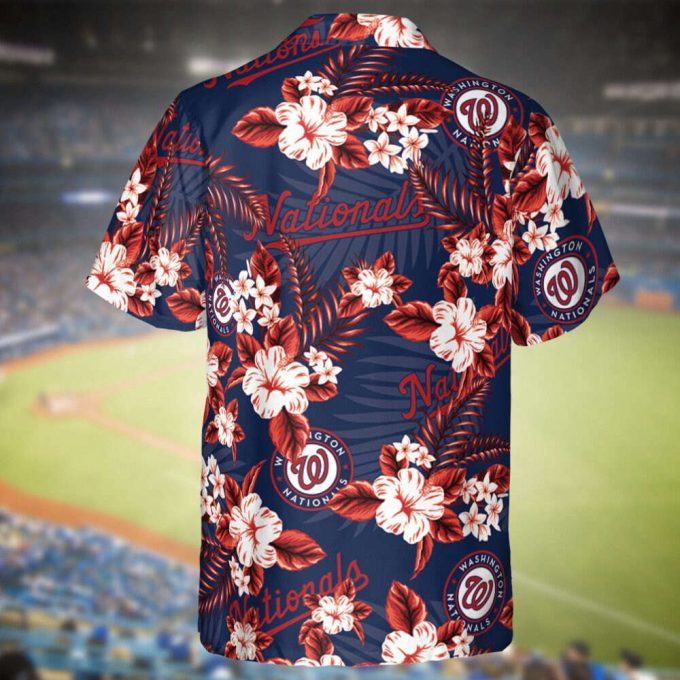 Nationals Baseball Hawaiian Flowers Pattern, Washington Baseball Hawaiian Shirt For Men Women 3