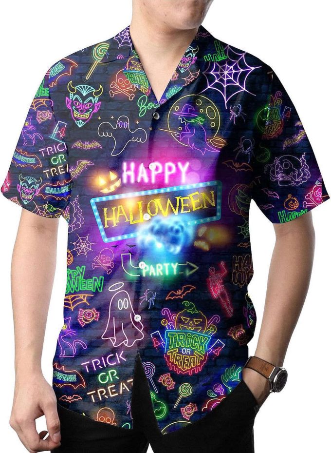 Neon Halloween Hawaiian Shirt, Horror Aloha Shirt 5