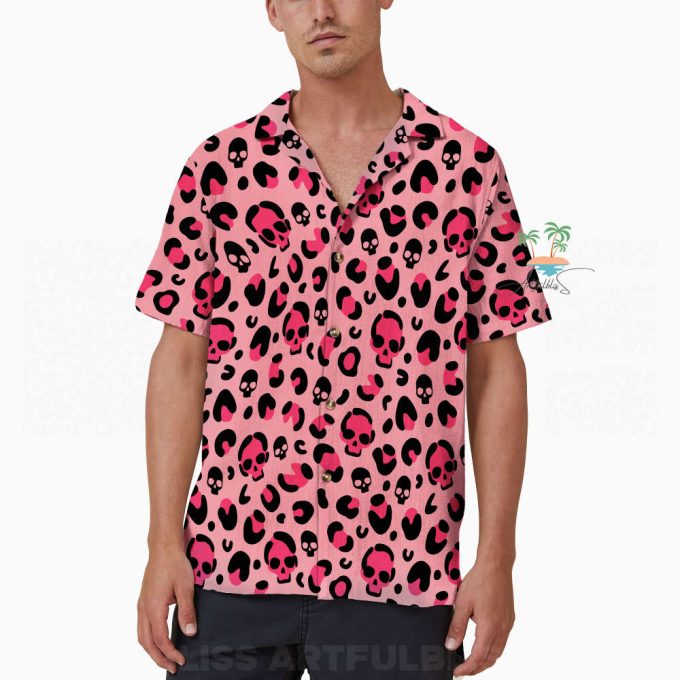 Neon Pink Skull Halloween Hawaiian Shirt 7