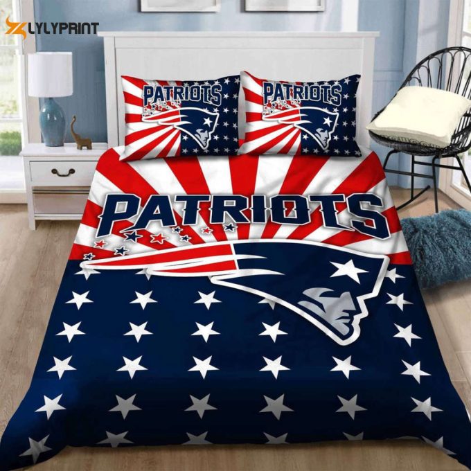 New England Patriots Duvet Cover Bedding Set Gift For Fans 1