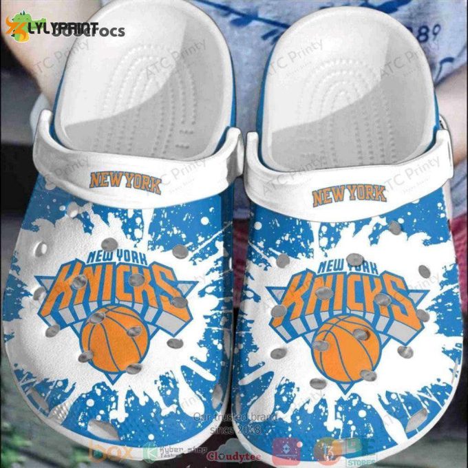 New York Knicks White-Blue Nba Crocs Clog Shoes 1