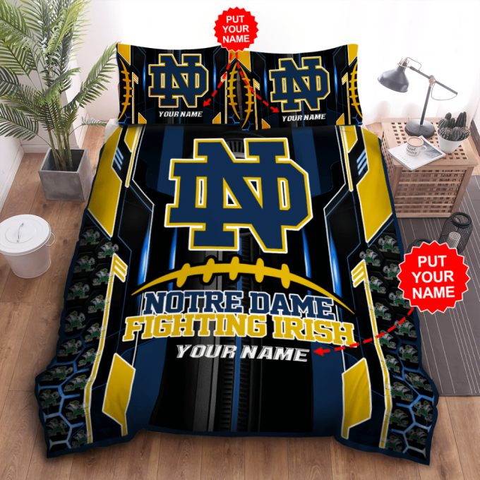 Notre Dame Fighting Irish Duvet Cover Bedding Set Gift For Fans 2