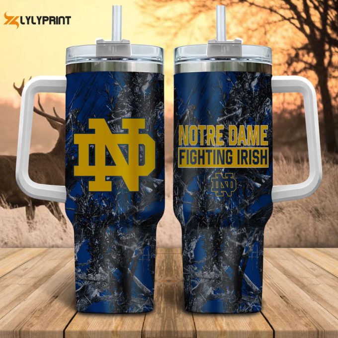 Notre Dame Fighting Irish Ncaa Hunting Personalized Stanley Tumbler 40Oz 1