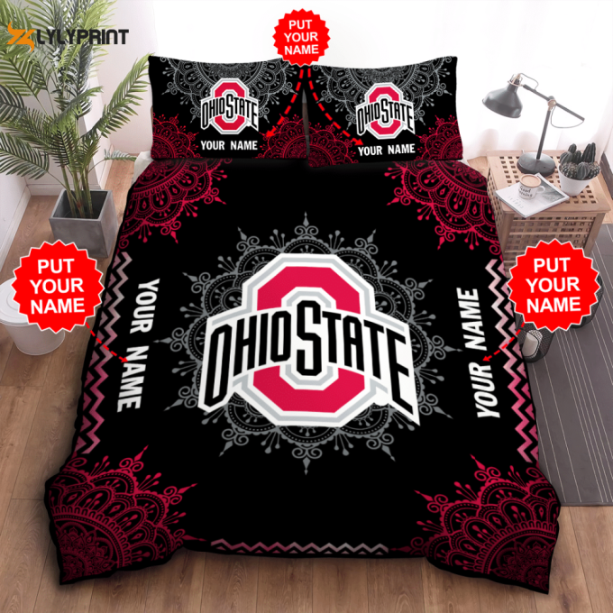 Ohio State Buckeyes Duvet Cover Bedding Set Gift For Fans 2024 Bd622 1