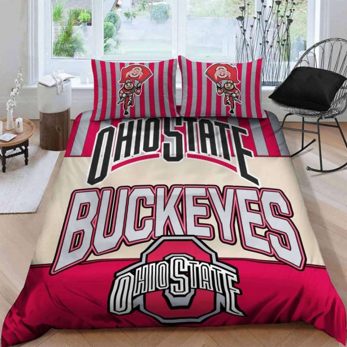 Ohio State Buckeyes Duvet Cover Bedding Set Gift For Fans 2