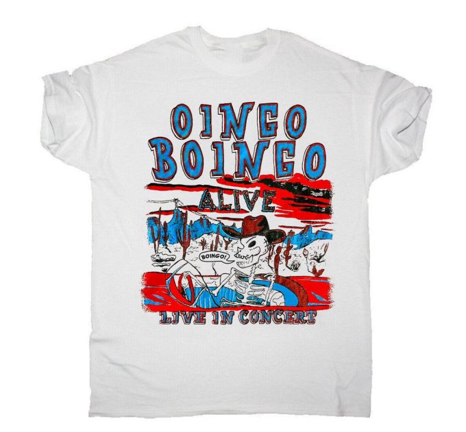 Oingo Boingo Live In Concert 80'S White Unisex T-Shirt, Oingo Boingo Alive Shirt, Oingo Boingo Music Band, Gift For Dad, Great Gift For Fan 2
