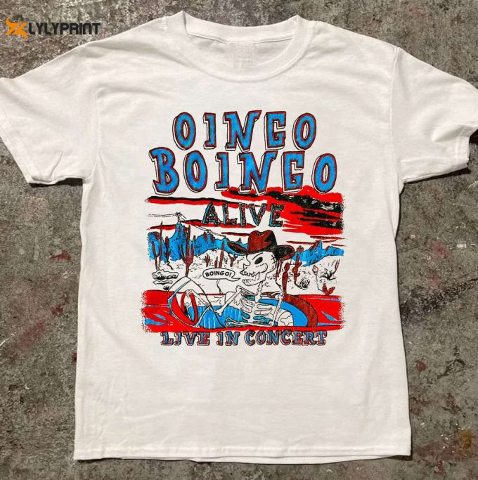 Oingo Boingo Live In Concert 80'S White Unisex T-Shirt, Oingo Boingo Alive Shirt, Oingo Boingo Music Band, Gift For Dad, Great Gift For Fan 1