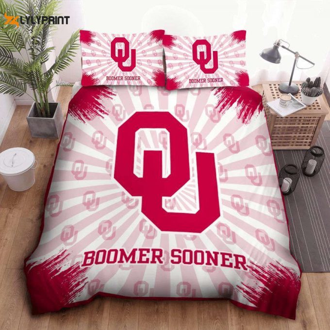 Official Oklahoma Sooners Duvet Cover Bedding Set - Perfect Gift For Fans! 1