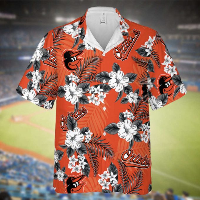 Orioles Baseball Hawaiian Flowers Pattern, Los Angeles Baseball Hawaiian Shirt For Men Women 2