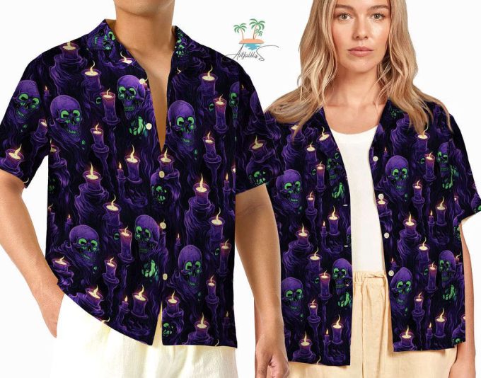 Pastel Goth Skeleton Halloween Hawaiian Shirt 2