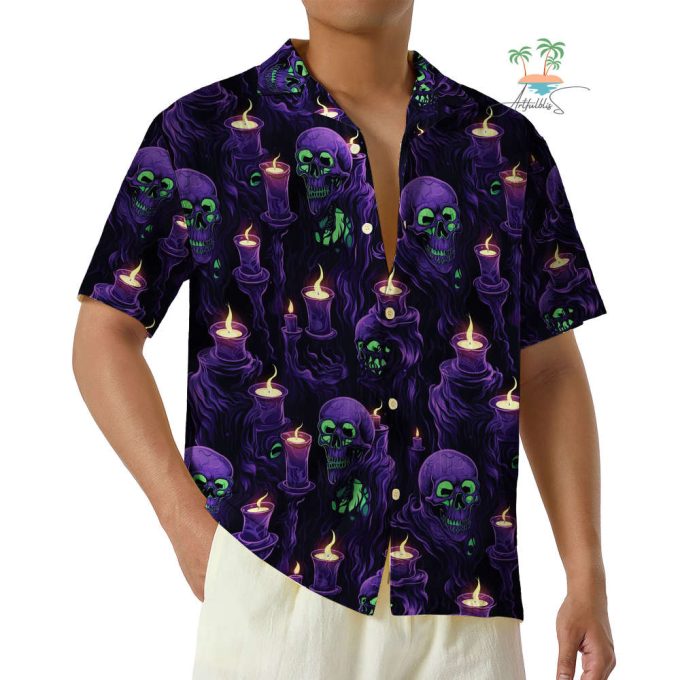 Pastel Goth Skeleton Halloween Hawaiian Shirt 3
